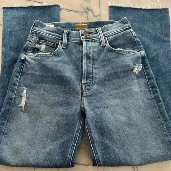Mother The insider crop step fray like a pirate jeans size 23 B121 - Picture 3 of 7
